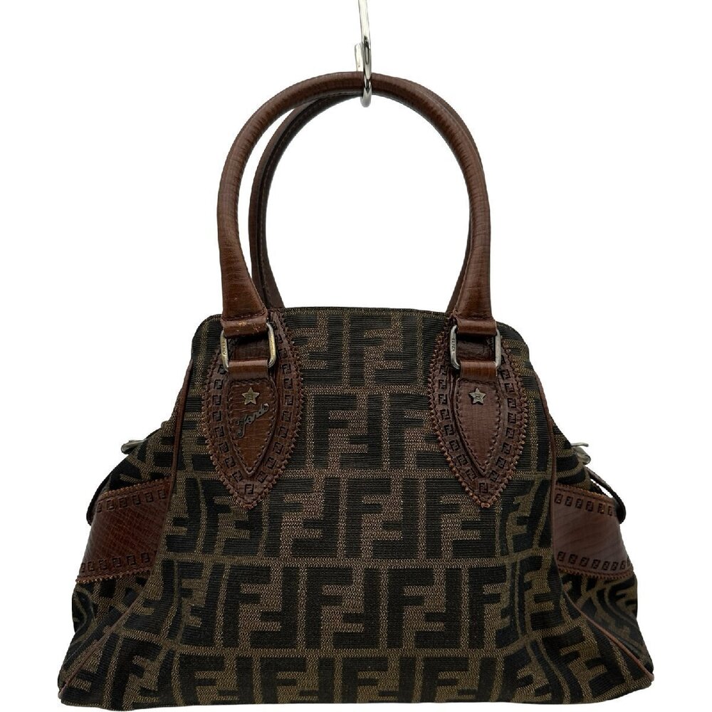 Fendi Zucca Handbag Brown Jacquard
